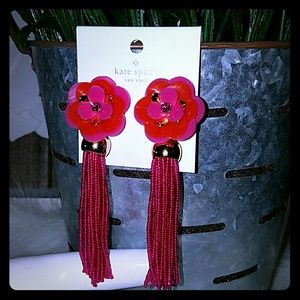 Kate spade rosy posies tassel earrings